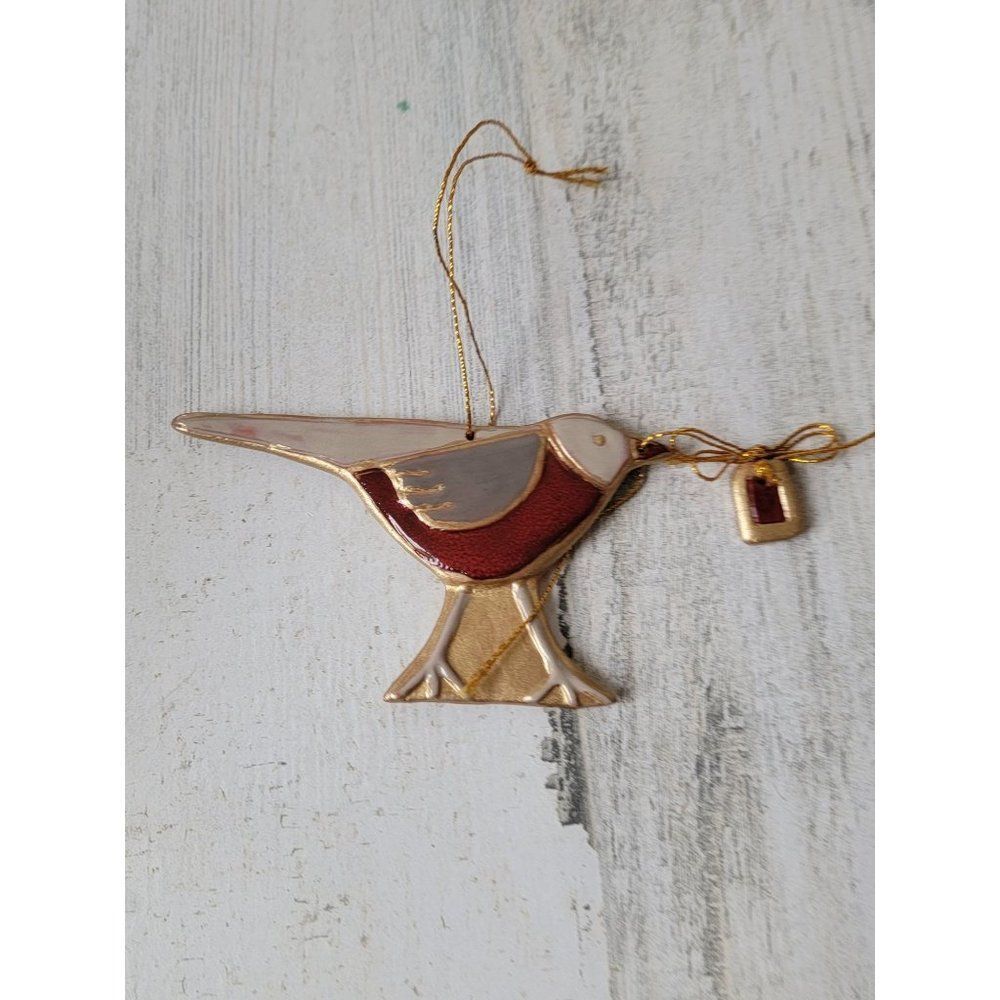 Bird mail delivery gift red pigeon ornament Xmas decor